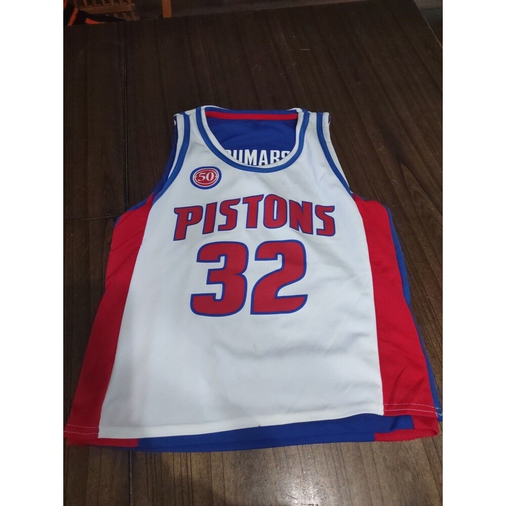 Vintage Detroit Pistons RIP HAMILTON JOE DUMARS Reversible Jersey Large 14/16